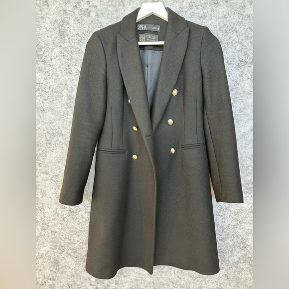 Zara Manteco Double-Breasted Coat with Gold Buttons – XS - Picture 1 of 7